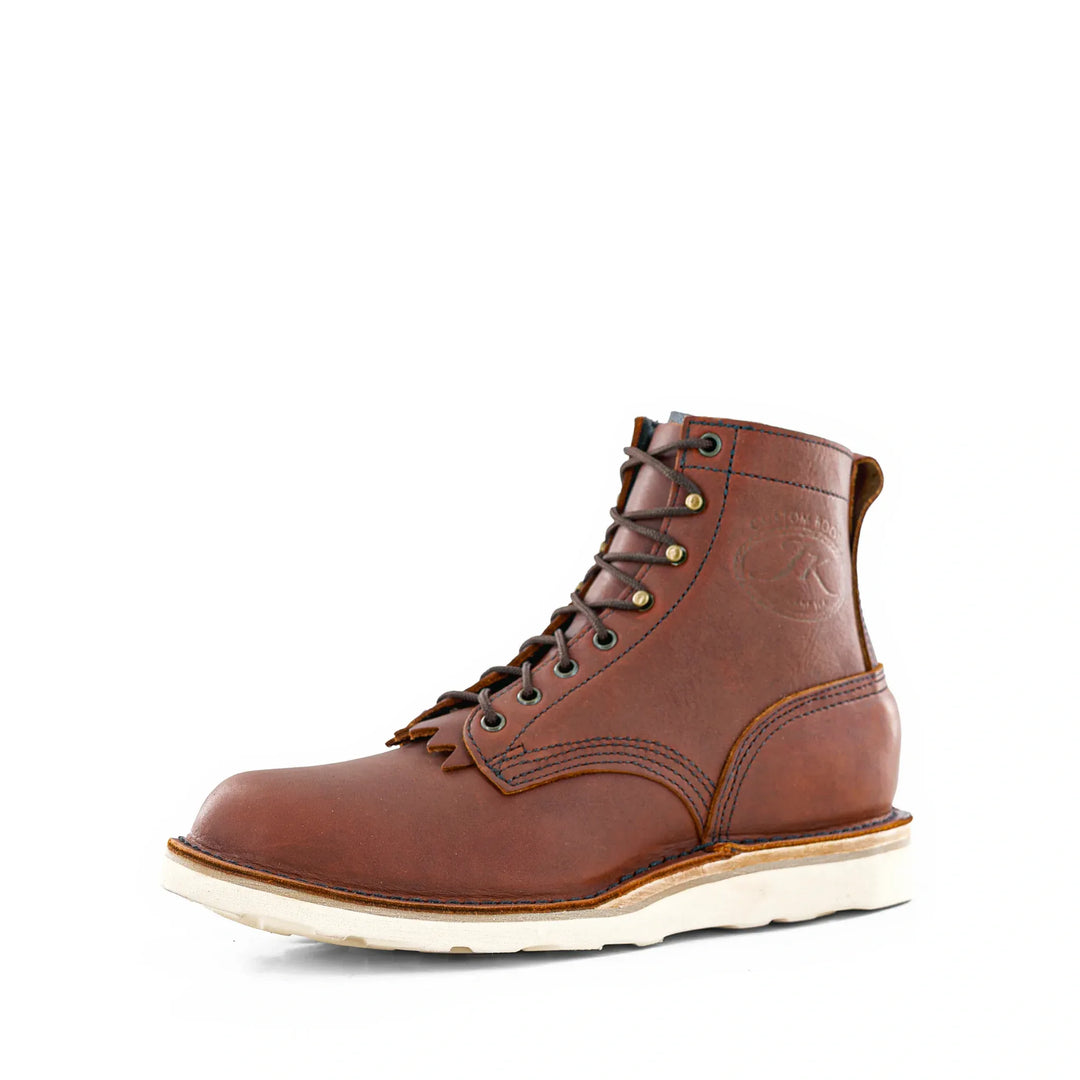Side view of the Forefront redwood work boot on a white background