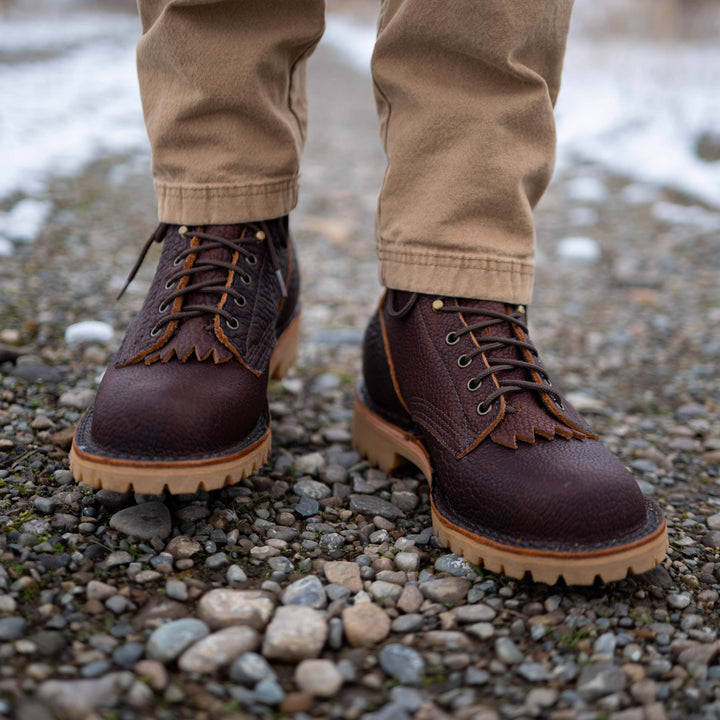 Brown Bison leather O.T. Work Boots